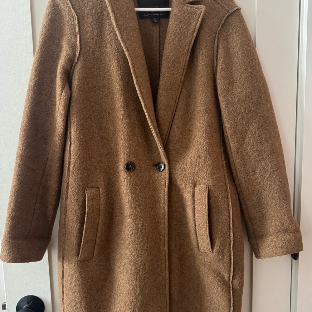 Women's Double-Breasted Tan Coat